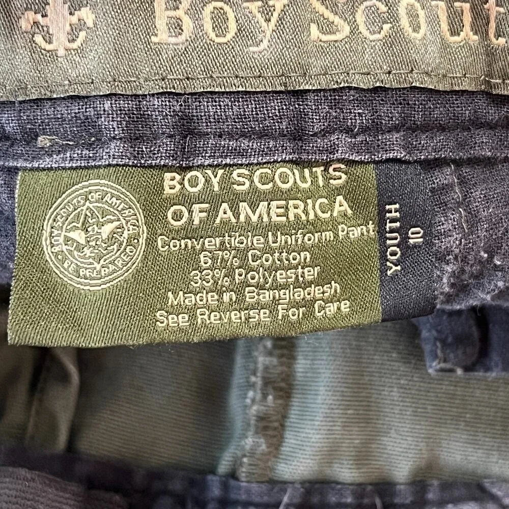 Boy Scouts America Convertible Pants Shorts 10 Unhemmed BSA Scouting‎ Switchback